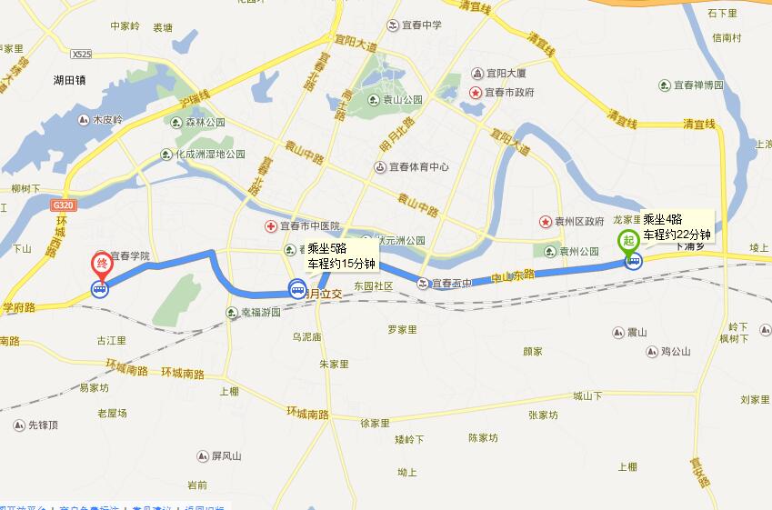 宜春学院交通路线图